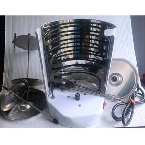 Vertical Carousel Rotisserie Oven White Stainless 1500W Indoor Roaster VR-885